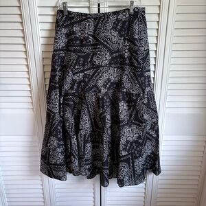 Ralph Lauren || 100% Cotton Bandana Print A-Line Skirt, fully lined